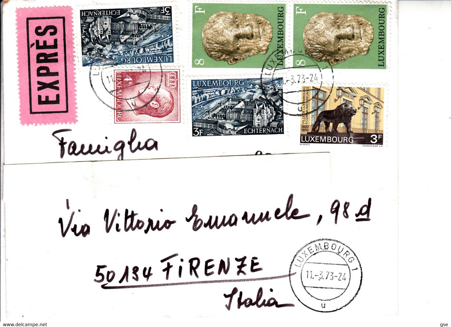 LUSSEMBURGO 1973 -  Lettera Per Italy - 1965-91 Giovanni