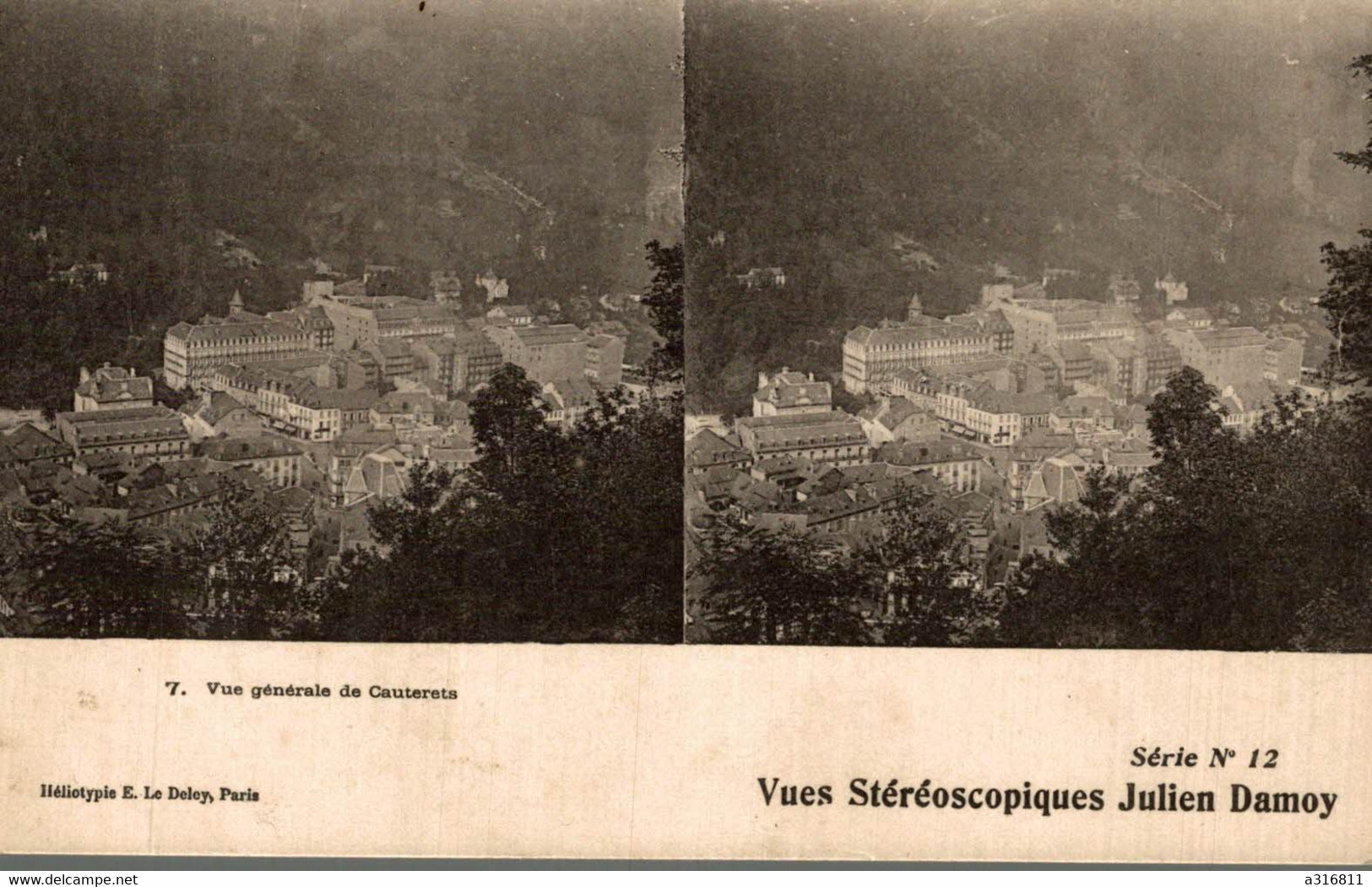 Vue Generale De Cauterets - Cartes Stéréoscopiques