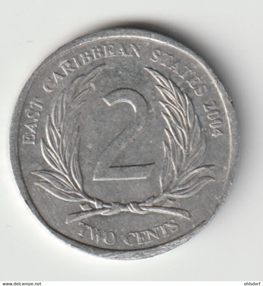 EAST CARIBBEAN STATES 2004: 2 Cents, KM 35 - East Caribbean States