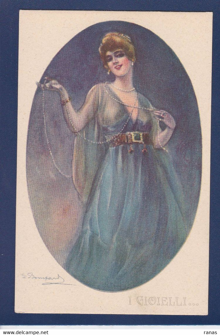 CPA BOMPARD Illustrateur Italien Art Déco Femme Woman Non Circulé 907-6 - Bompard, S.