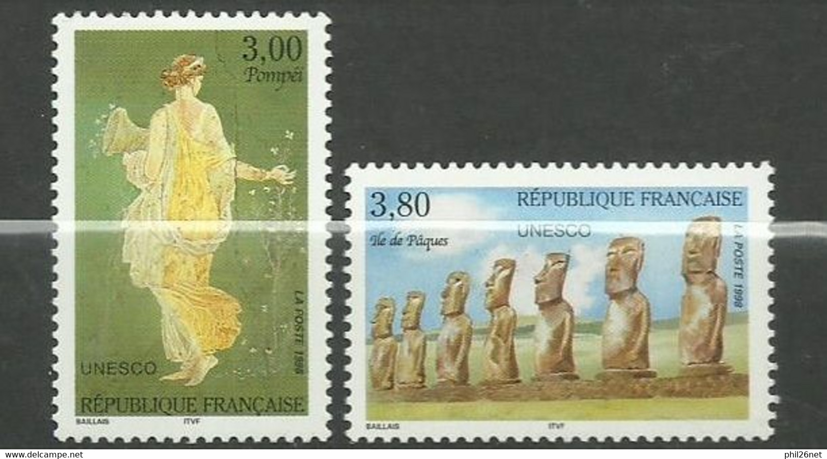 France Service   N° 118 Et 119 Parcs Nationaux Pompei  Et Î Le De Pâques Neufs  * *   TB  Voir Scans Soldé ! ! ! - Mint/Hinged