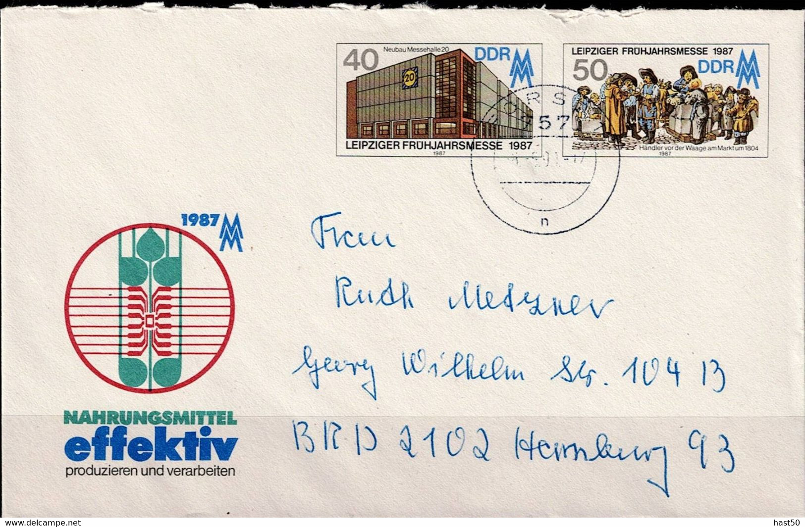DDR GDR RDA - Sonderumschlag Frühjahrsmesse  (MiNr: U 6) 1987 - Siehe Scan LESEN - Briefomslagen - Gebruikt