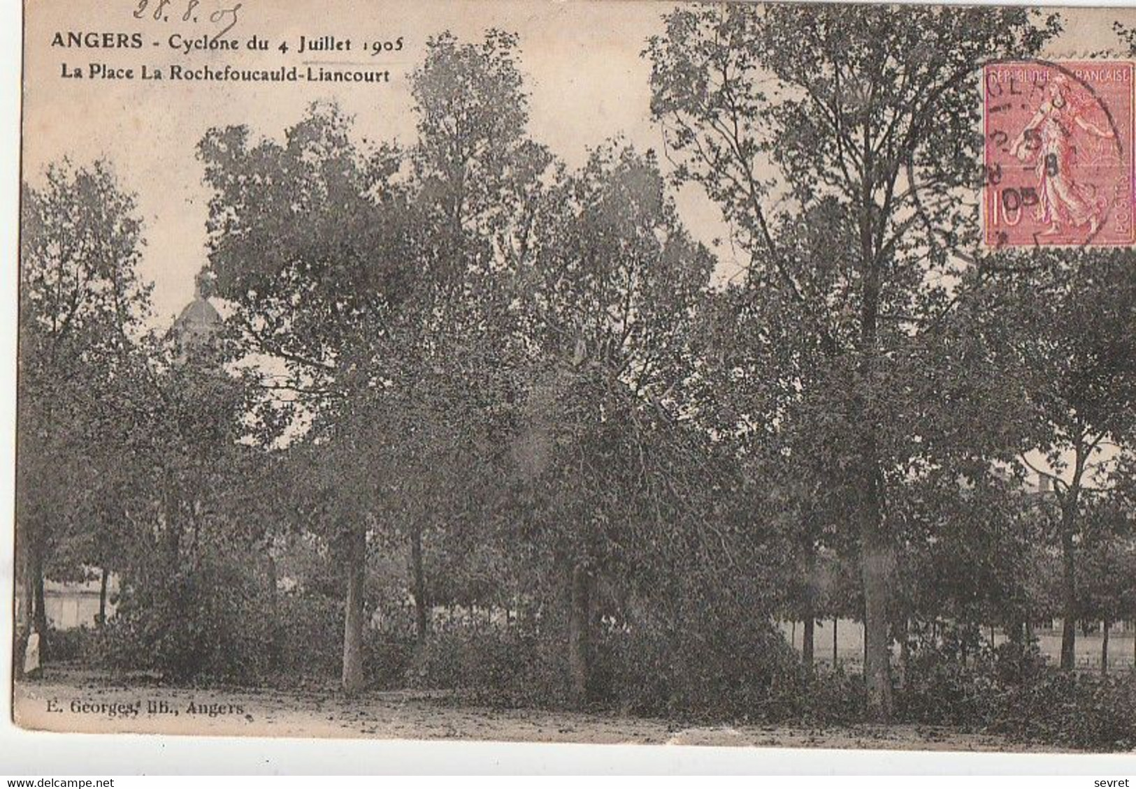 ANGERS. - Cyclone Du 4 Juillet 1905 - La Place La Rochefoucauld-Liancourt. Cliché RARE - Angers