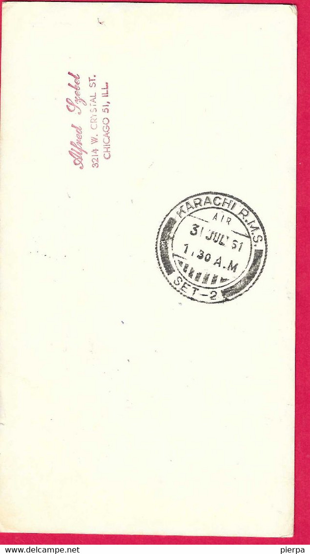 U.S.A.- FIRST JET AIR MAIL FLIGHT - FROM NEW YORK TO KARACHI *29.JUL.1961* POSTA DALL'O.N.U. - SU CARTOLINA - Andere & Zonder Classificatie