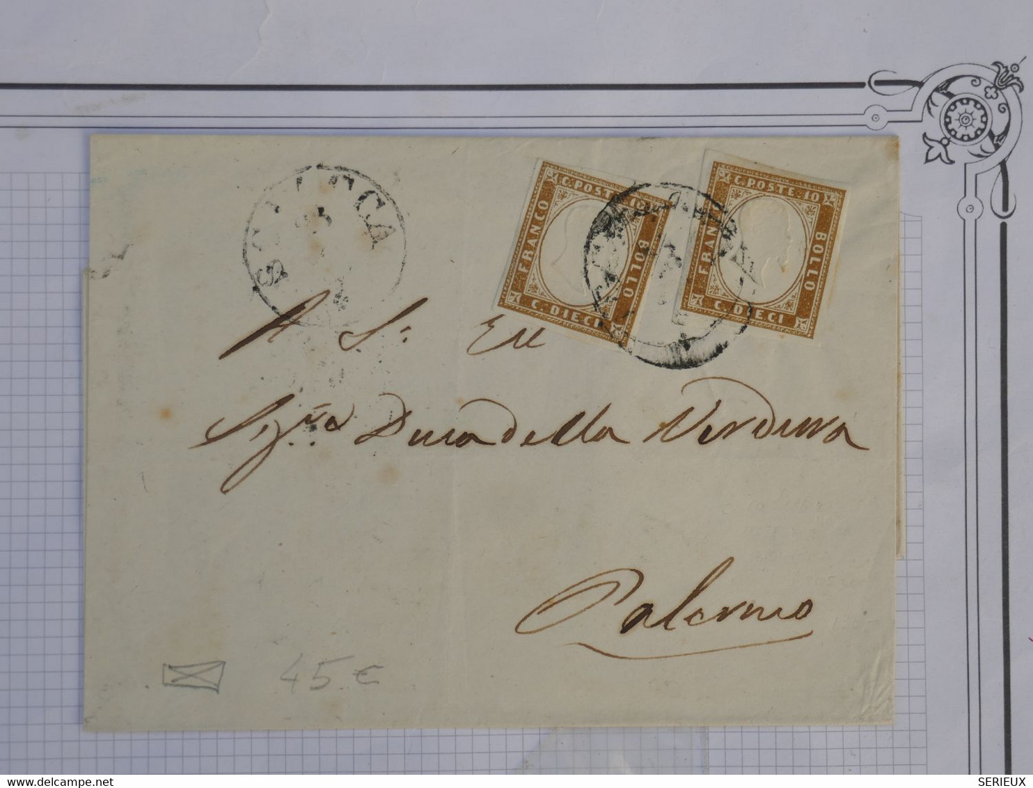 BF10  ITALIA  SICILIA L BELLA LETTERA RR 1861 A PALERMO + +AFFRANC. INTERESSANT   ++ - Sicilia