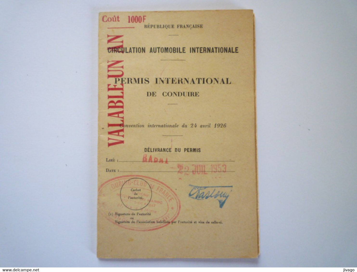 TI - 2022 - 139  PERMIS INTERNATIONAL De CONDUIRE   1953  XXX - Non Classés