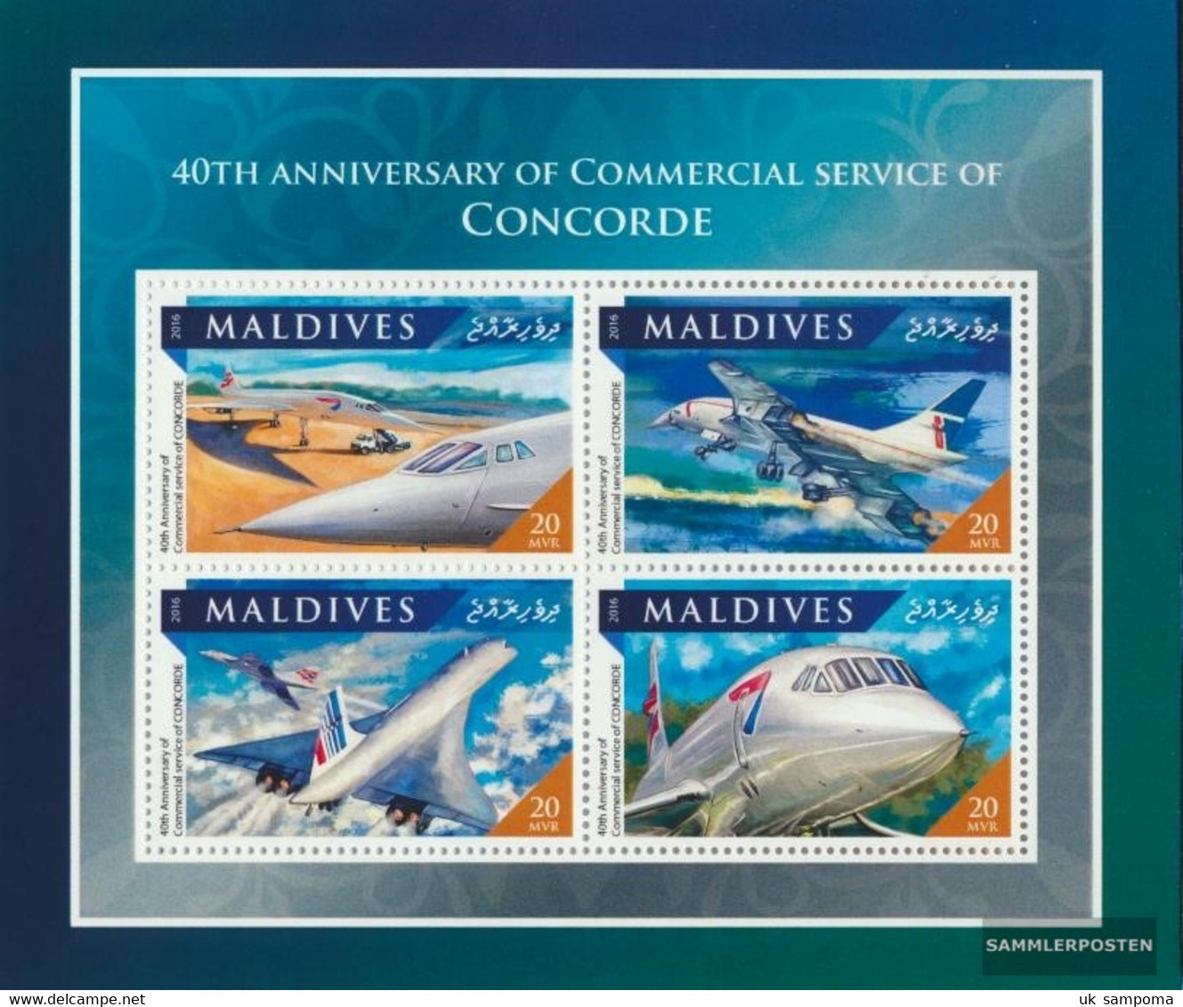 Maldives 6736-6739 Sheetlet (complete. Issue.) Unmounted Mint / Never Hinged 2016 Concorde - Maldives (1965-...)