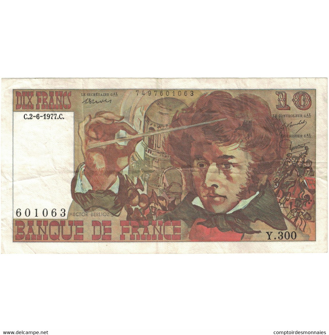 France, 10 Francs, Berlioz, 1977, Y.300 601063, TTB, Fayette:63.18, KM:150c - 10 F 1972-1978 ''Berlioz''