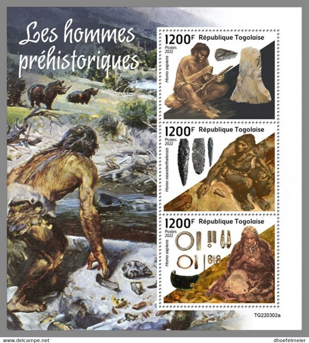 TOGO 2022 MNH Prehistoric Humans Präh. Menschen Hommes Prehistoriques M/S - OFFICIAL ISSUE - DHQ2239 - Prehistorisch