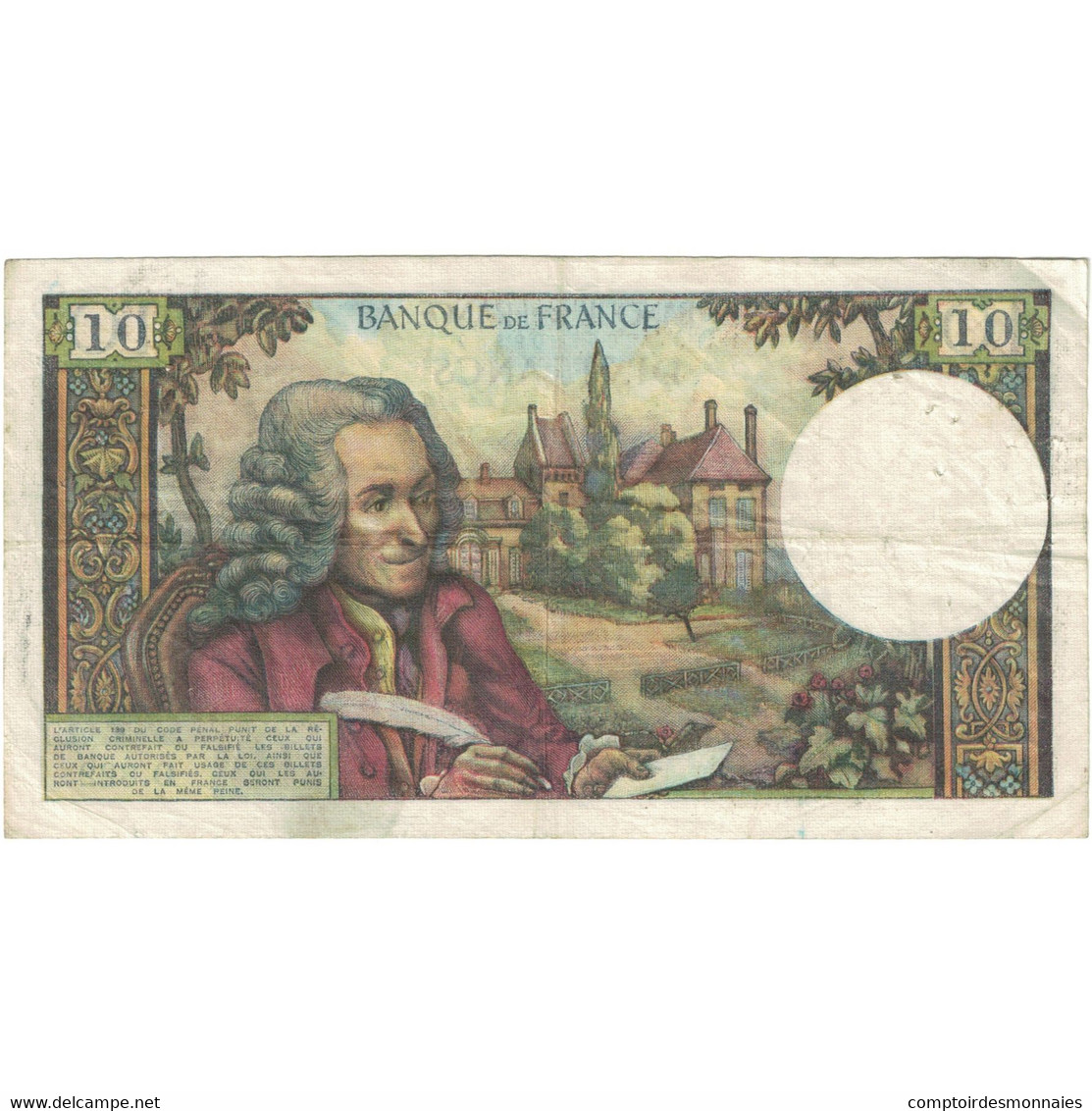 France, 10 Francs, Voltaire, 1972, D.822 09369, TB+, Fayette:62.55, KM:147d - 10 F 1963-1973 ''Voltaire''