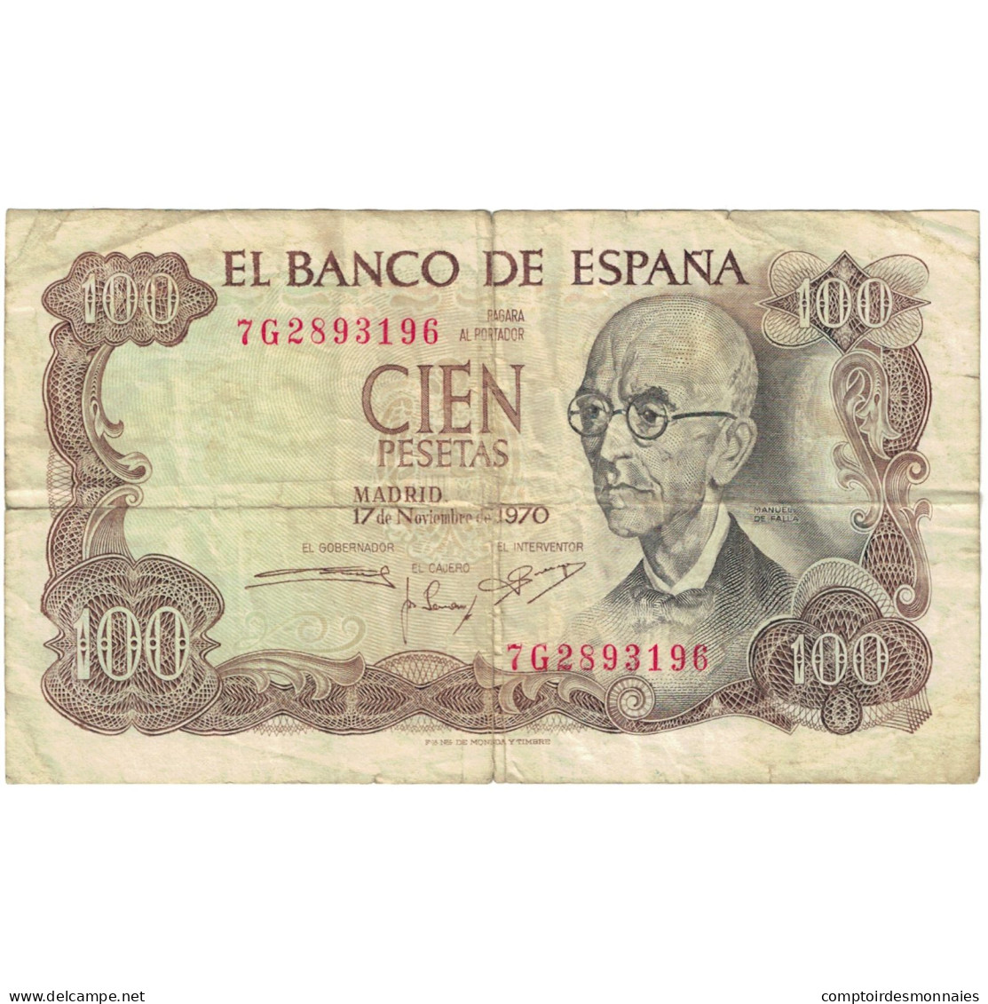 Billet, Espagne, 100 Pesetas, 1970 (1974), KM:152a, B - 100 Peseten