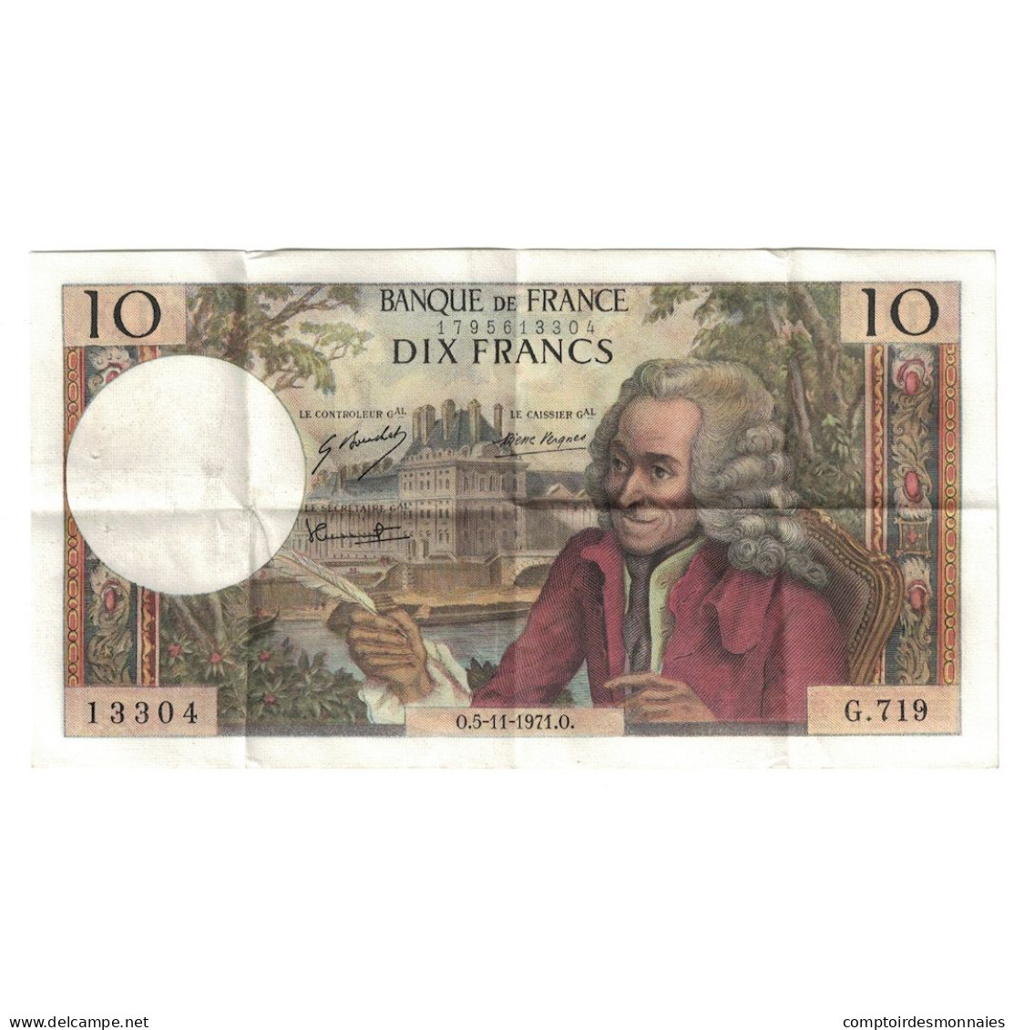 France, 10 Francs, Voltaire, 1971, G.719, TTB+, Fayette:62.52, KM:147d - 10 F 1963-1973 ''Voltaire''