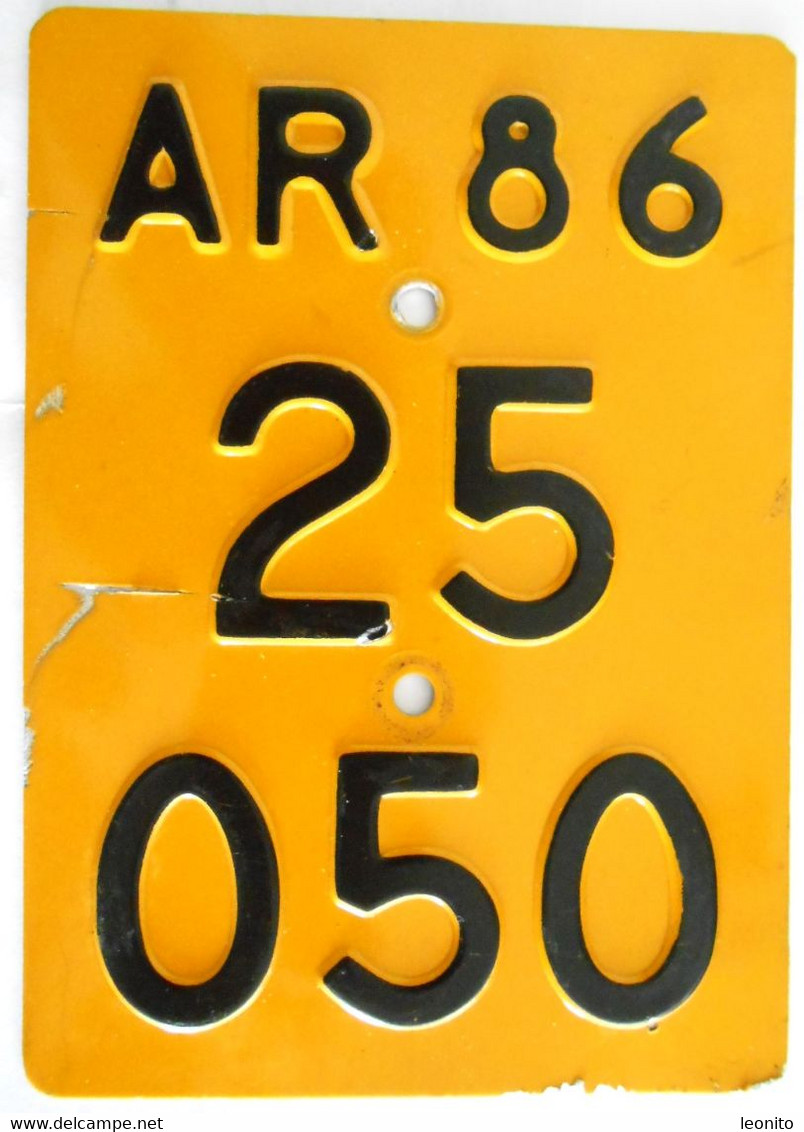 Velonummer Mofanummer 1986 Appenzell Ausserrhoden AR 86, (25050) - Kennzeichen & Nummernschilder