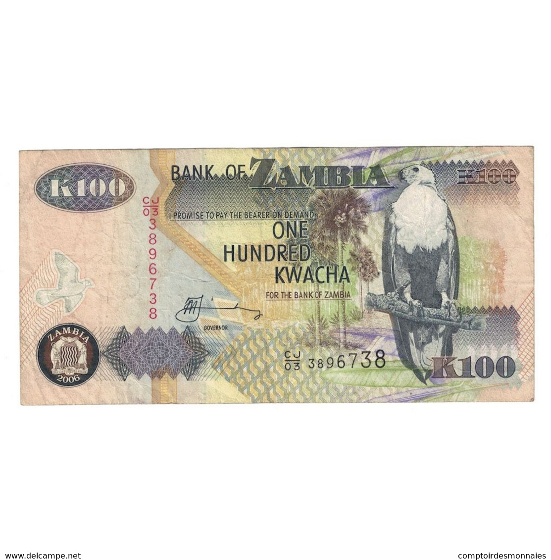 Billet, Zambie, 100 Kwacha, 2006, KM:38f, TB - Zambie