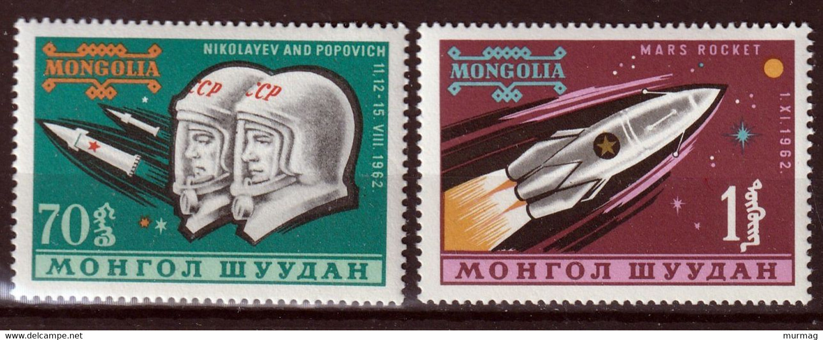 MONGOLIE - Espace, Nikolaiev And Popovich, Mars Rocket - 1962 - MNH - Mongolië