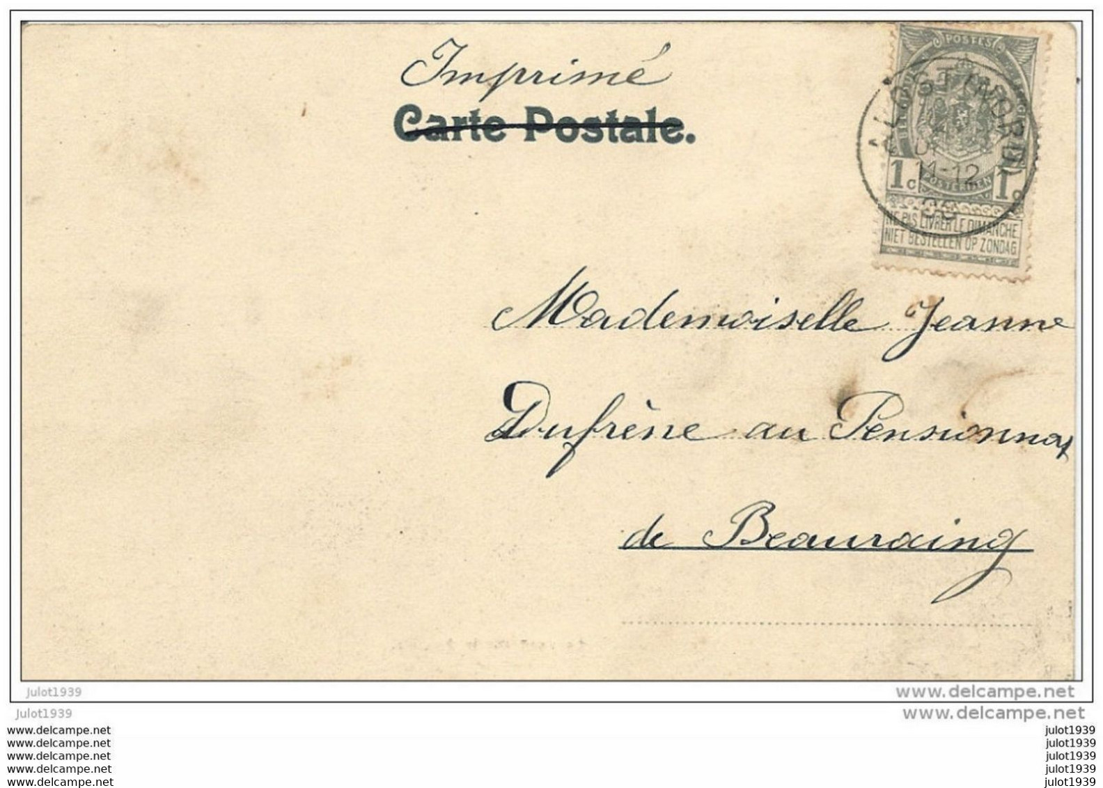 ETALLE ..-- Nels 40 , N° 171 . Pont Sur La Semois . 1900 Vers BEAURAING ( Melle Jeanne DUFRENE ) . Voir Verso . - Etalle