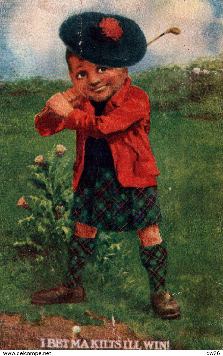 Golf, Scotch Child - Illustration Non Signée (Type Kinsella) I Bet Ma Kilt I'll Win - Series N° 710 - Golf