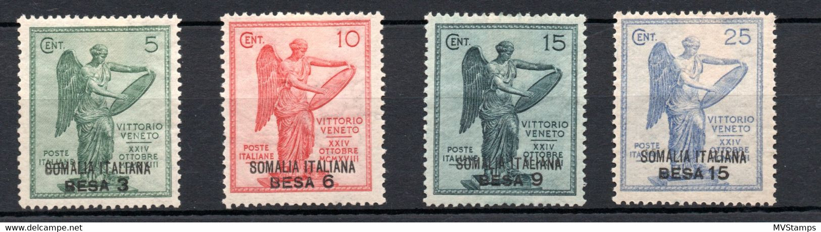 Somalia (Italy)  1922 Set Overprinted Stamps (Michel 30/33) MLH - Somalië