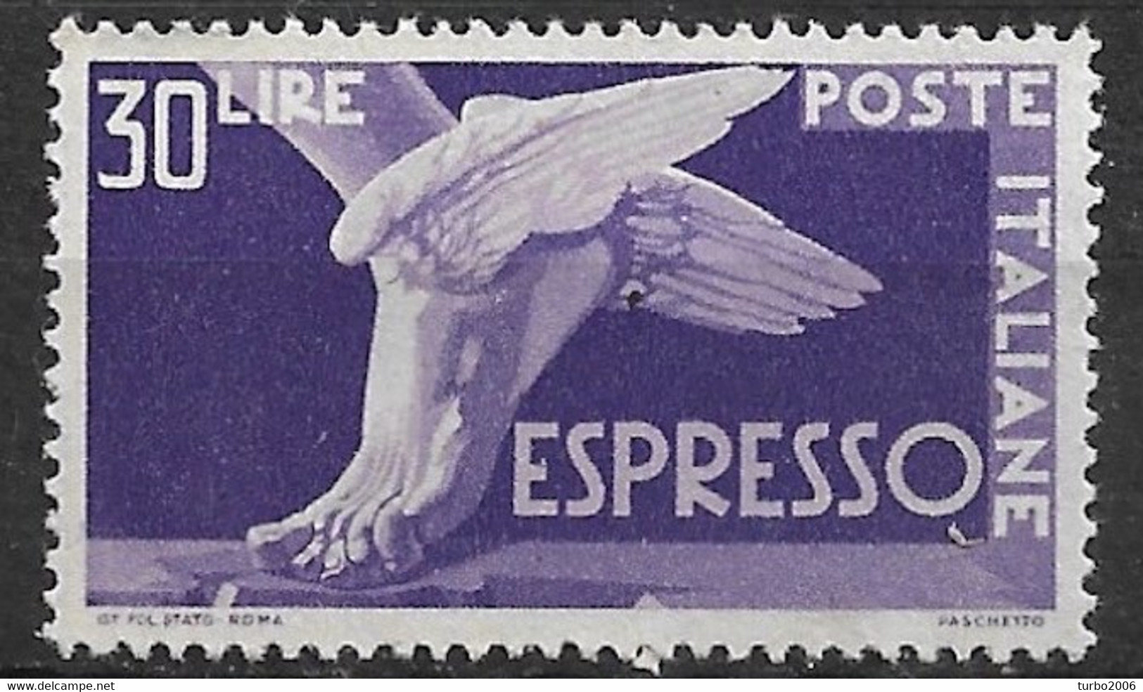 Italy 1945-47 Expresso 30 Lira Violet Mi. 719 MNH - Express Mail