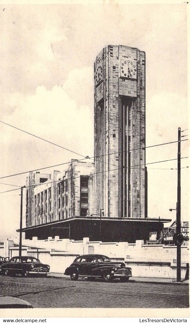 CPA Belgique - Bruxelles - Brussels - Gare Du Nord - Noordstatie - Tour Avec Horloge - Voitures - Chemins De Fer, Gares