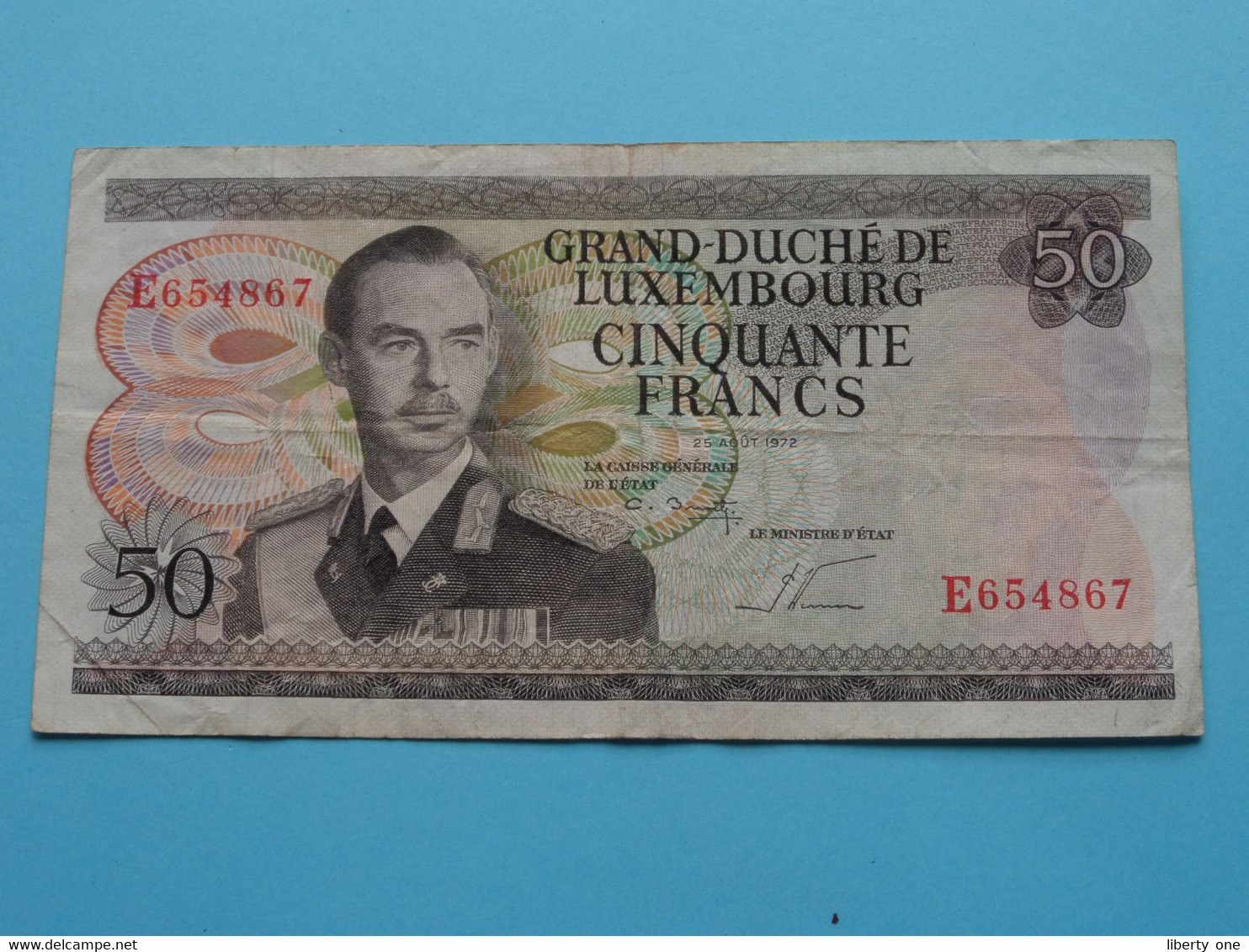 50 Francs (Cinquante) 25 Aout 1972 ( E654867 ) > ( Zie/voir Photo ) ! - Luxembourg