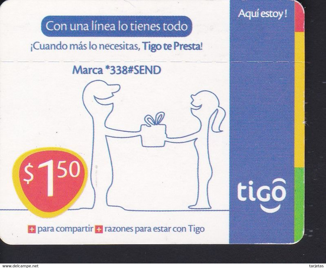 TARJETA DE EL SALVADOR DE CON UNA LINEA LO TIENES TODO (TIGO) - Salvador