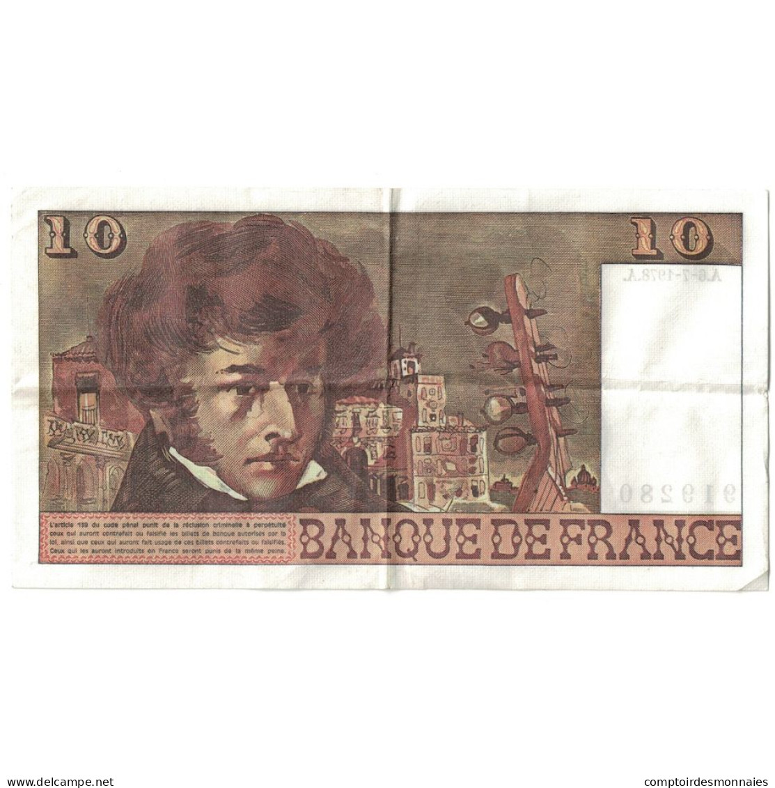 France, 10 Francs, Berlioz, 1978, E.304, TTB+, Fayette:63.24, KM:150c - 10 F 1972-1978 ''Berlioz''
