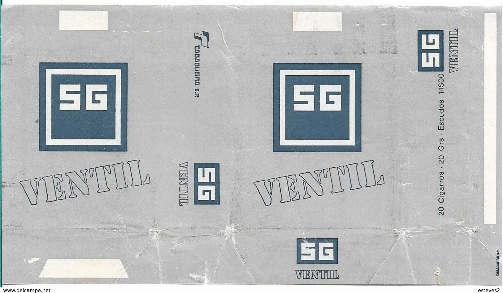 Portugal  , SG VENTIL  Empty Tobacco Paper Pack - Contenitori Di Tabacco (vuoti)