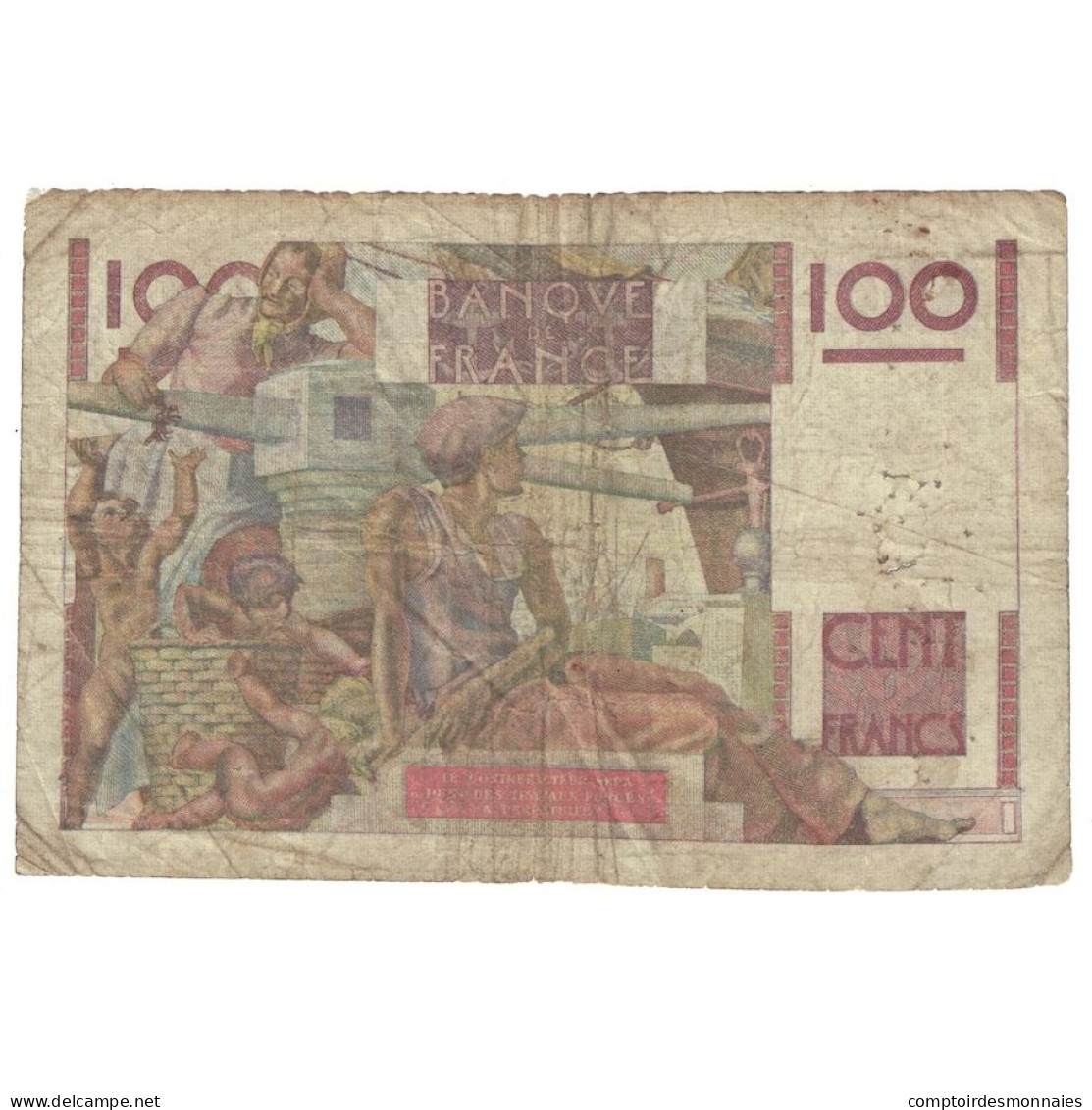 France, 100 Francs, Jeune Paysan, 1946, X.31, B+, Fayette:28.3, KM:128a - 100 F 1945-1954 ''Jeune Paysan''