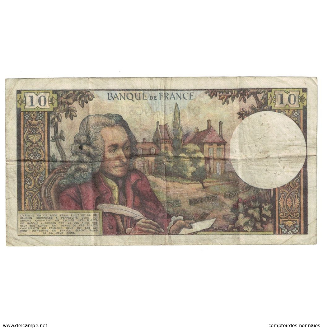 France, 10 Francs, Voltaire, 1971, C.704, TB, Fayette:62.51, KM:147d - 10 F 1963-1973 ''Voltaire''