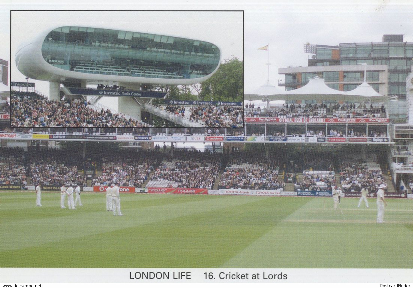 England Vs West Indies 2007 Lords Cricket London Postcard - Cricket