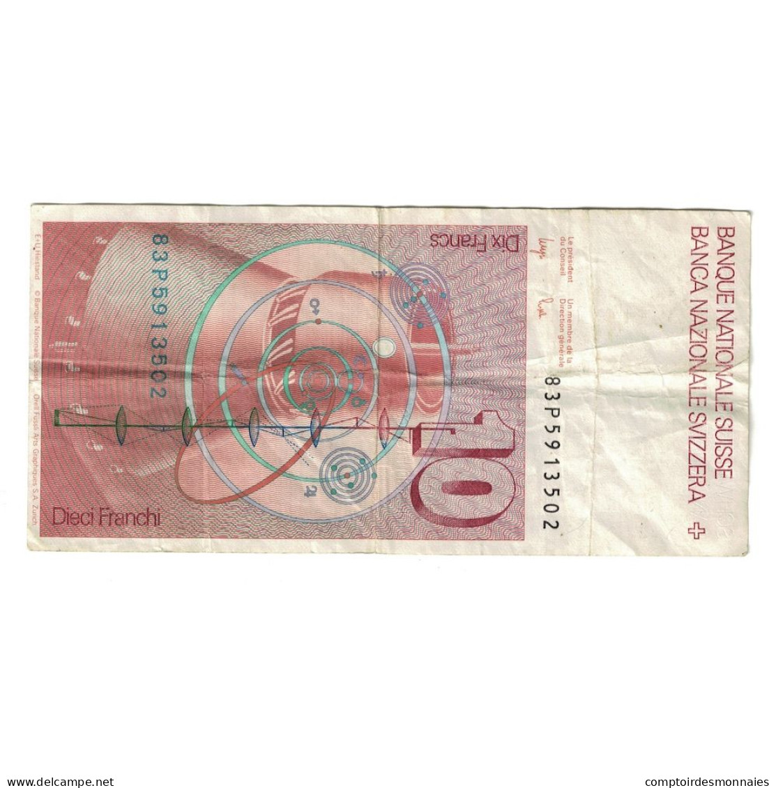 Billet, Suisse, 10 Franken, 1986, KM:53f, TTB - Suisse