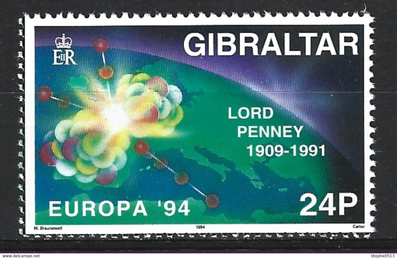 GIBRALTAR. N°692 De 1994. Lord Penney. - Atomo