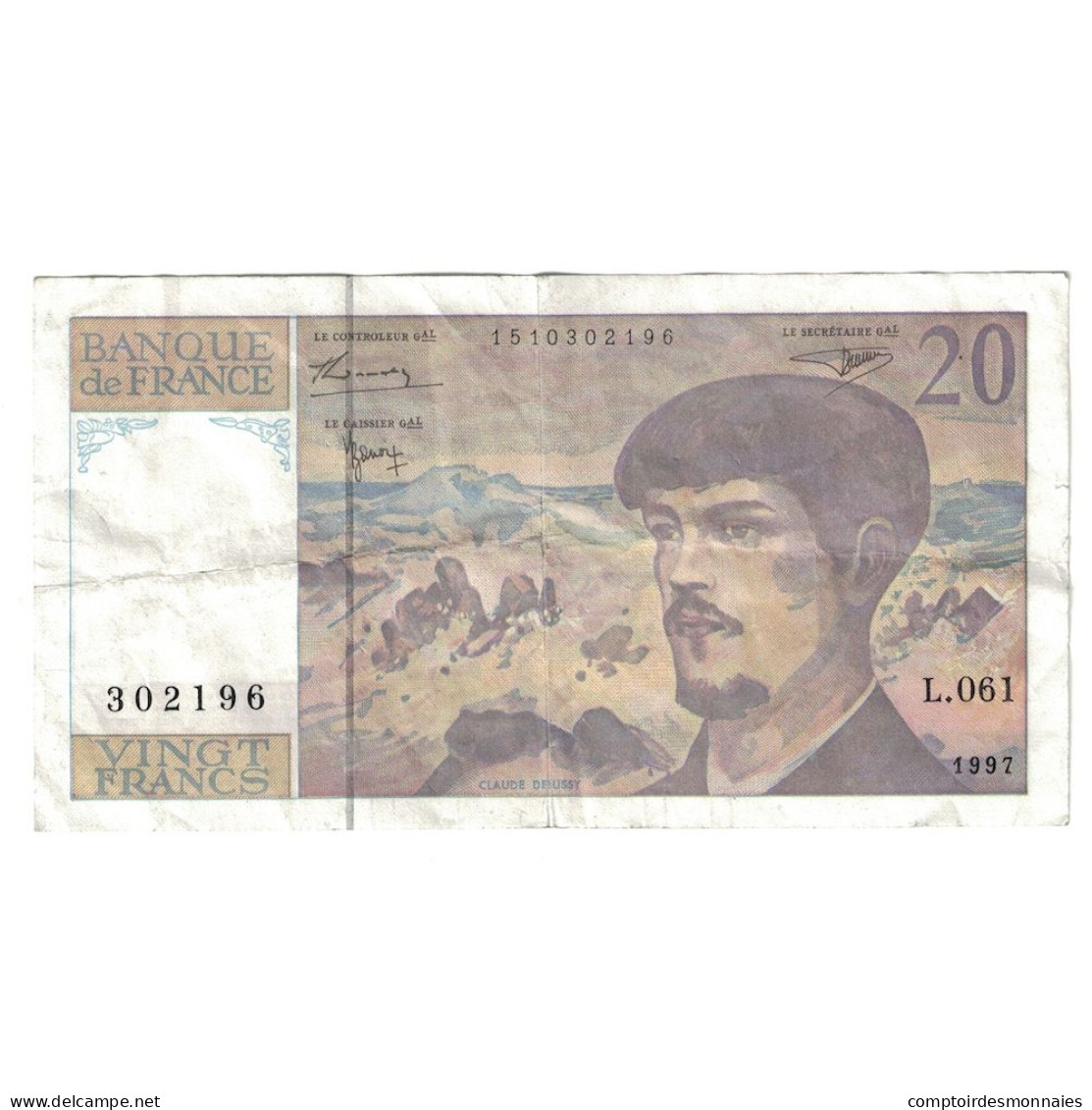 France, 20 Francs, Debussy, 1997, L.061, TB+, Fayette:66ter.02A61, KM:151i - 20 F 1980-1997 ''Debussy''