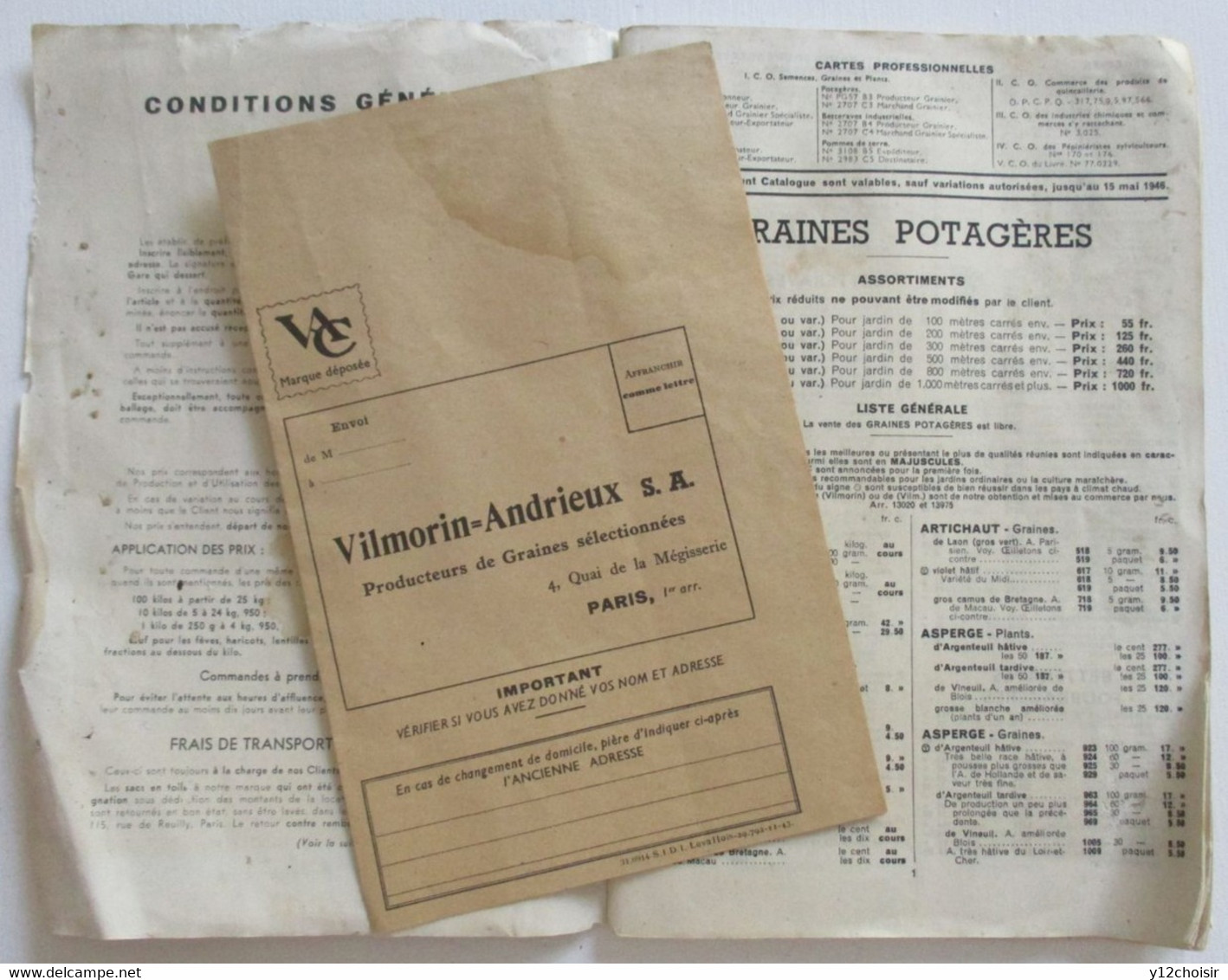 CATALOGUE VILMORIN ANDRIEUX 1946 - 64 PAGES - Garden