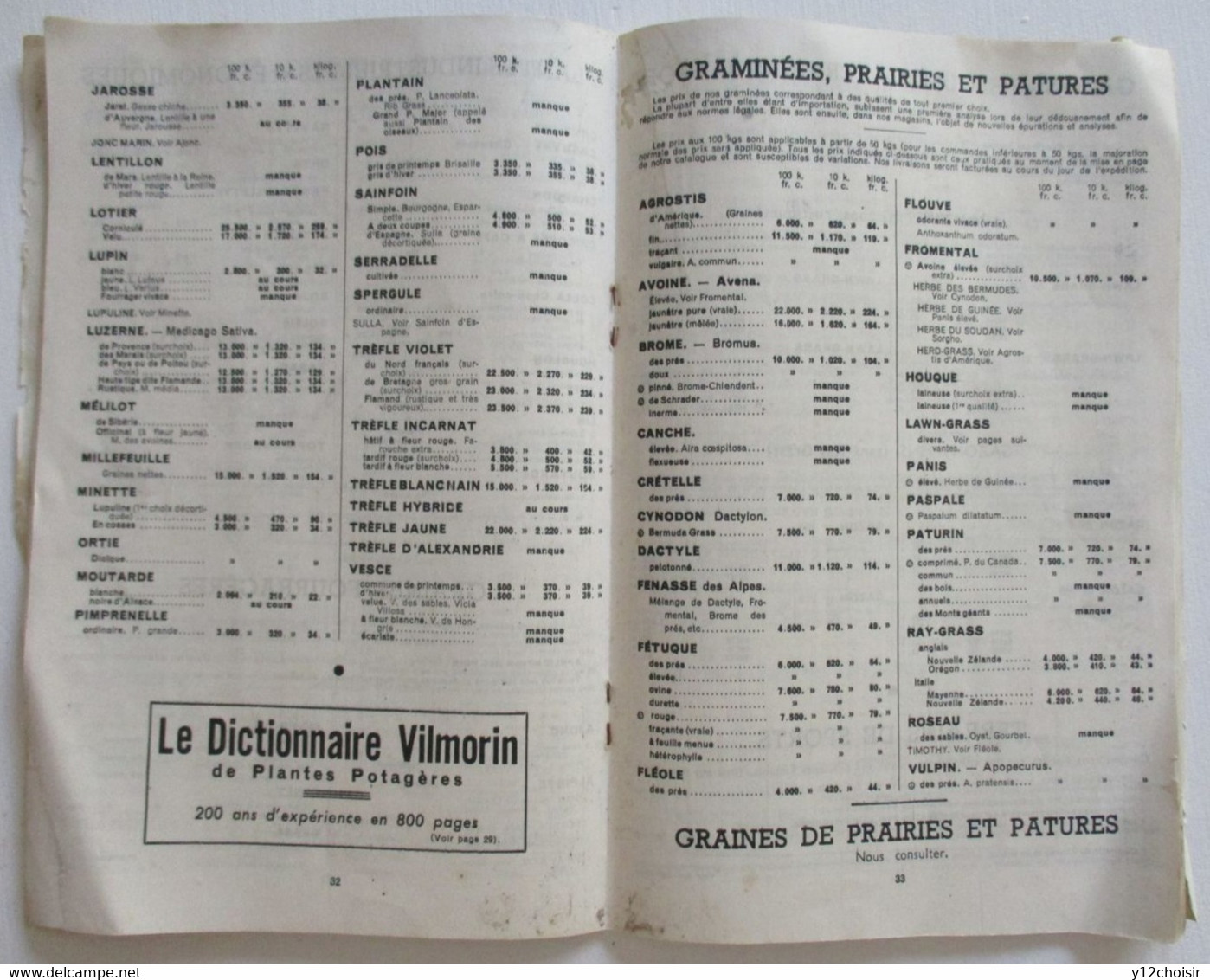 CATALOGUE VILMORIN ANDRIEUX 1946 - 64 PAGES - Garten