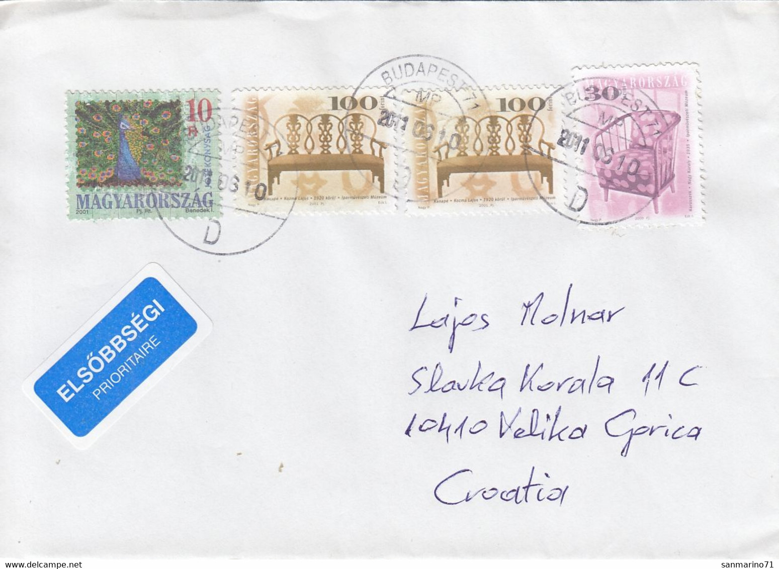 HUNGARY Cover Letter 284,box M - Storia Postale