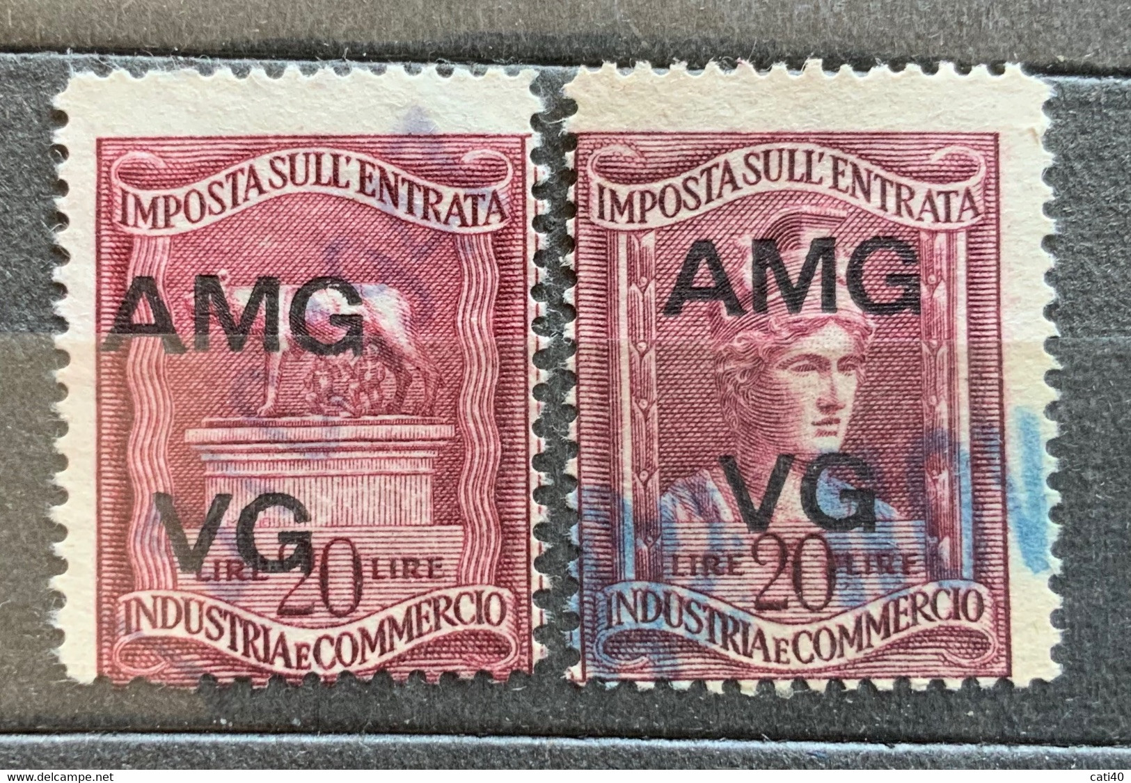 TRIESTE A - AMG VG - MARCA DA BOLLO  IGE L. 20 Le Due Parti - Revenue Stamps