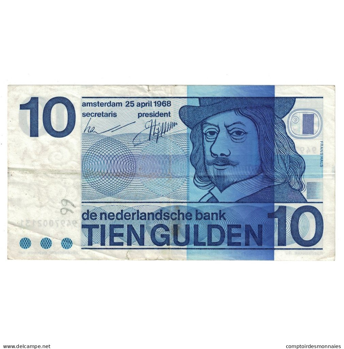 Billet, Pays-Bas, 10 Gulden, 1968, KM:91b, TB - 10 Gulden