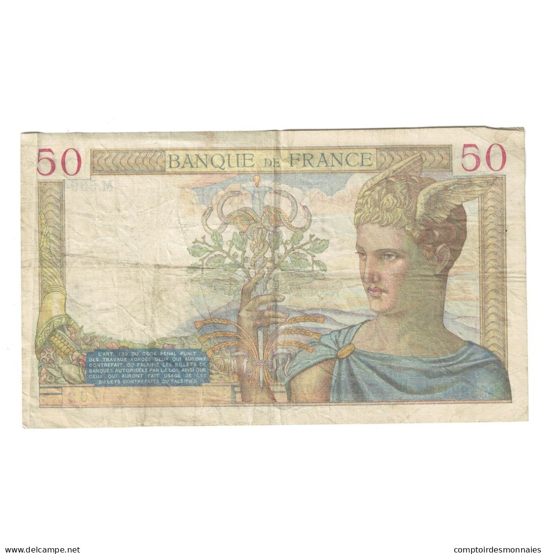 France, 50 Francs, Cérès, 1936, M.5394, TB+, Fayette:17.32, KM:81 - 50 F 1934-1940 ''Cérès''
