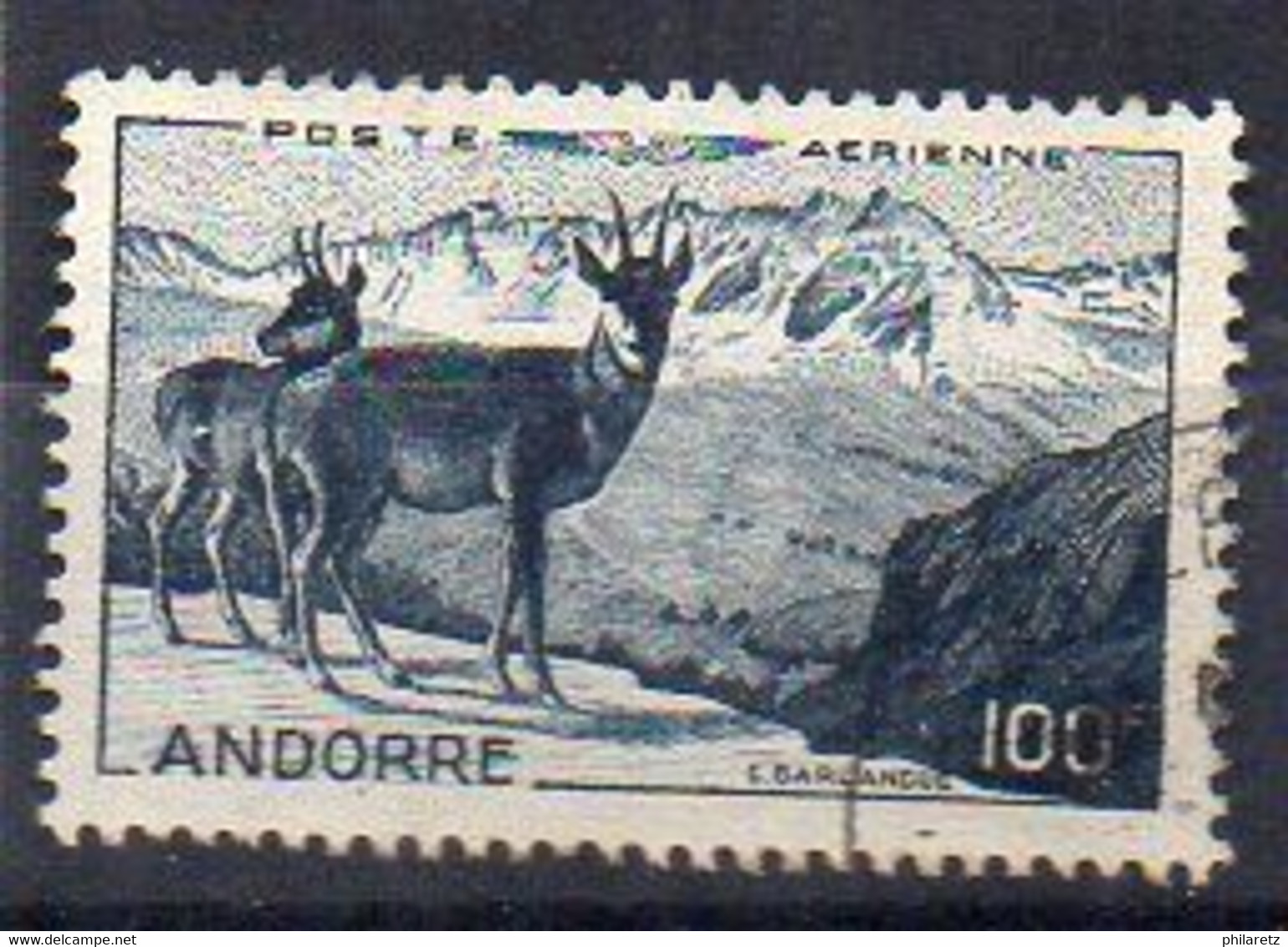 Andorre Français Avion N° 1 Oblitéré - Cote 72€ - Posta Aerea