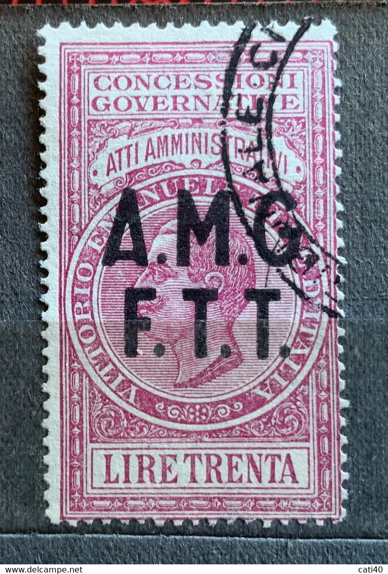 TRIESTE A - AMG FTT  - MARCA DA BOLLO  ATTI AMMINISTRATIVI - LIRE 30 - Revenue Stamps