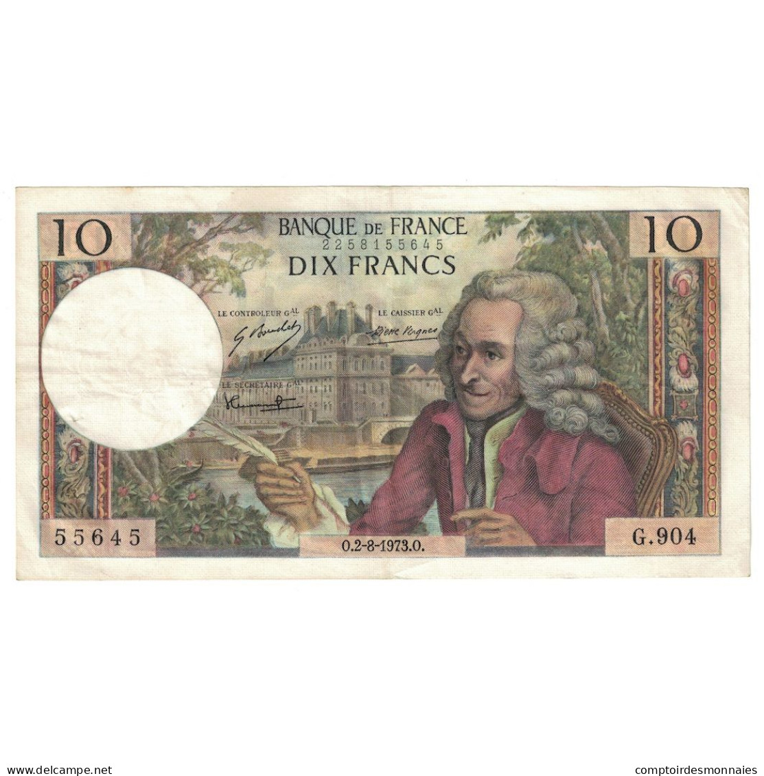 France, 10 Francs, Voltaire, 1973, G.904, SUP, Fayette:62.63, KM:147d - 10 F 1963-1973 ''Voltaire''