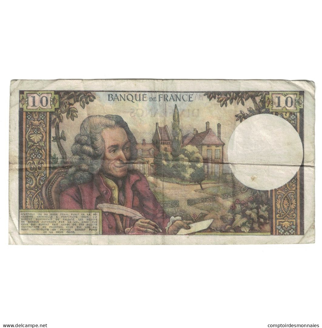 France, 10 Francs, Voltaire, 1969, L.577, TB+, Fayette:62.43, KM:147c - 10 F 1963-1973 ''Voltaire''