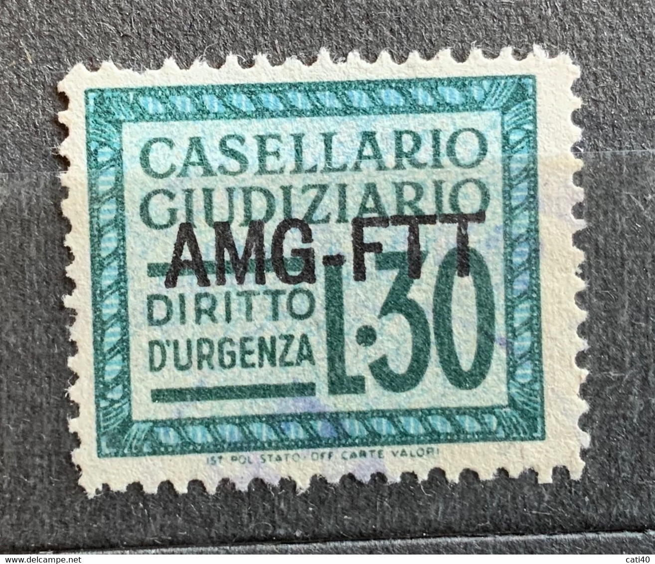 TRIESTE A - AMG FTT  - MARCHE PER CASELLARIO GIUDIZIARIO - L.30 - Revenue Stamps