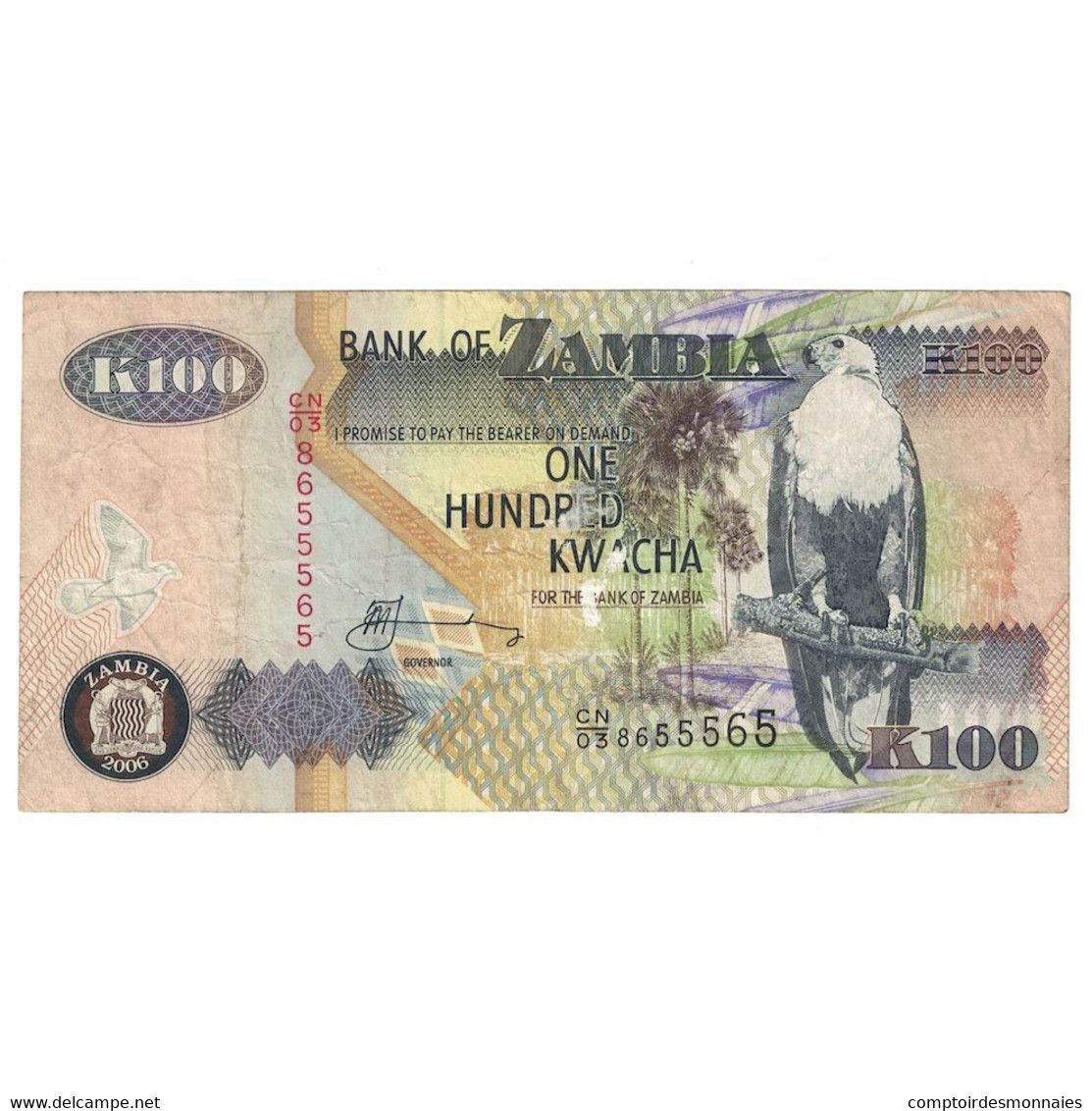 Billet, Zambie, 100 Kwacha, 2006, KM:38f, TTB - Zambie