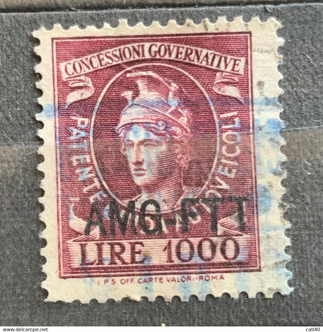 TRIESTE A - AMG FTT  -  MARCHE PER PATENTI L. 1000 - Revenue Stamps