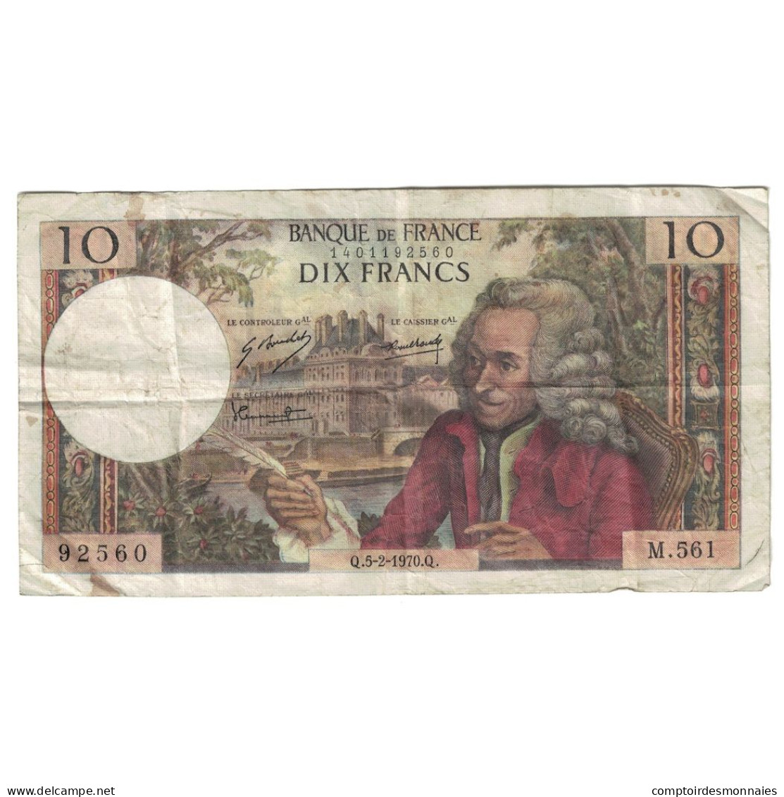 France, 10 Francs, Voltaire, 1970, M.561, TB+, Fayette:62.42, KM:147c - 10 F 1963-1973 ''Voltaire''