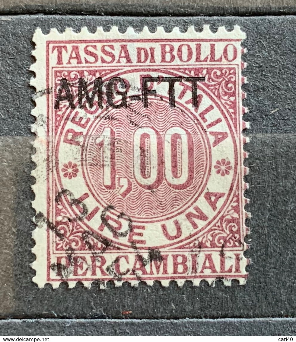 TRIESTE A - AMG FTT  -  MARCHJE PER CAMBIALI  L. 1 - Revenue Stamps