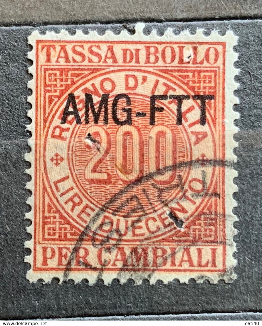 TRIESTE A - AMG FTT  -  MARCHJE PER CAMBIALI  L. 200 - Revenue Stamps